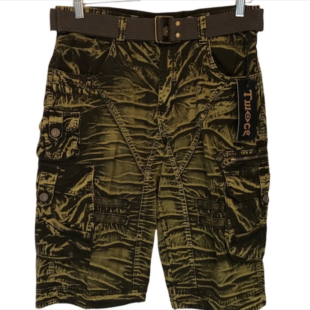 Twoce (Twice) belted cargo shorts NWT